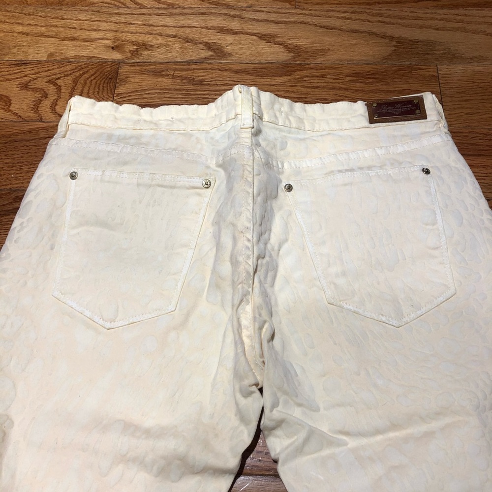 Cream leopard skinny jeans from Zara